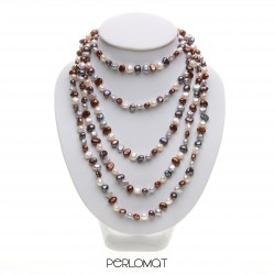 dlouhý perlový náhrdelník - multicolor, 190 cm